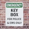 Signmission Key Box For Police And EMS Only, 10 in W x Rectangle, Plastic OS-2PACK-EM-P-1014-V-10458 - alternate 5